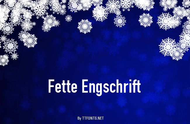 Fette Engschrift example